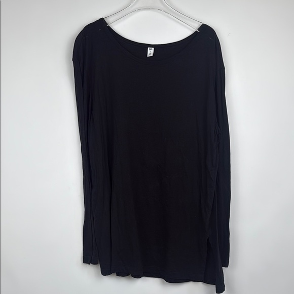 BP Classic Black Scoop Neck Long Sleeve Hi-Low Hem Tee Shirt Size Small - Picture 1 of 8